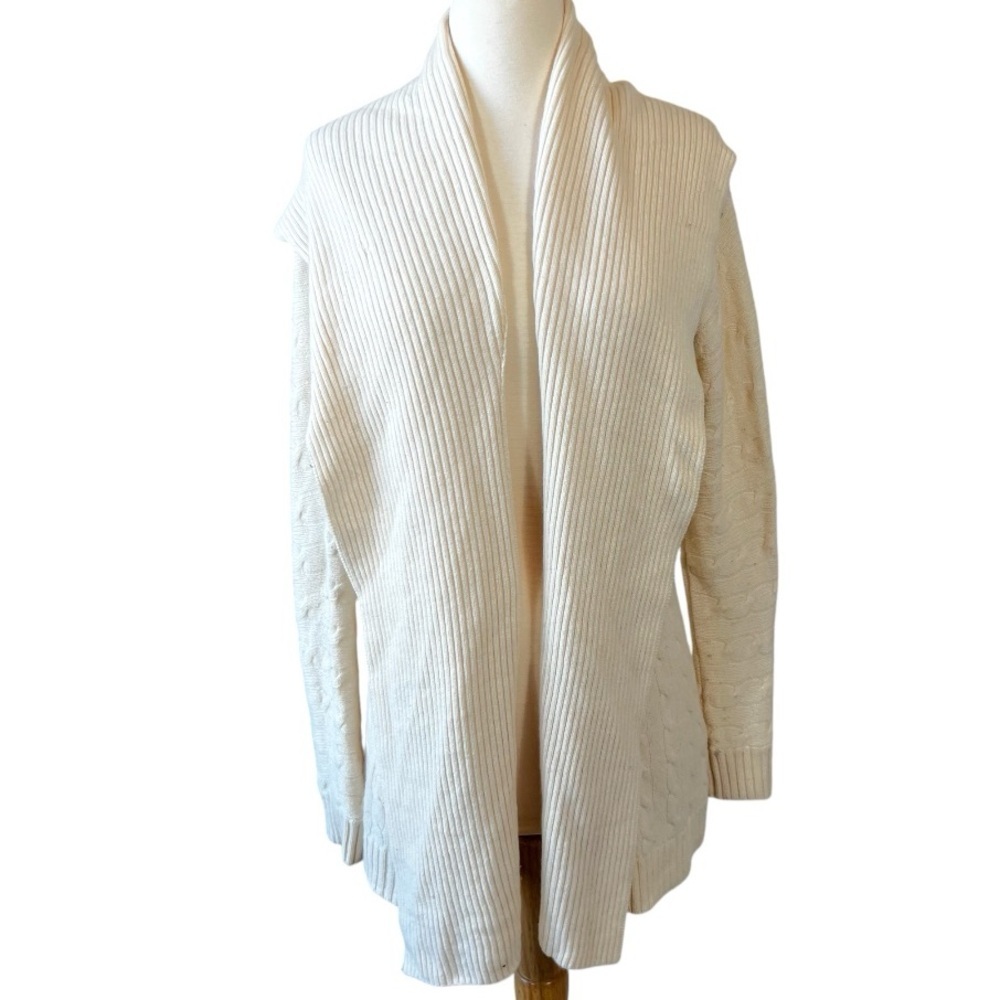 Ralph Lauren Black Label Circle Cable Knit Cardigan 100% Cashmere